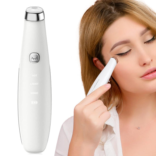 Eye Massager Wand with 40℃, Eye Cream Booster with Heat/Vibrαtion/Red Mode, Fine Lines Remover TB-1662