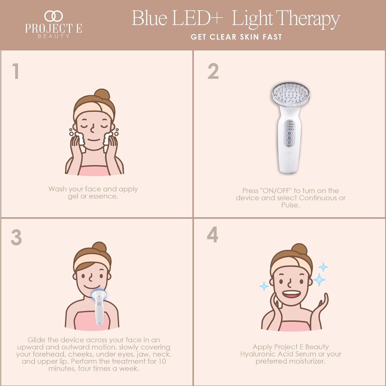 Blue LED+ Acne Light Therapy by  | Anti-Acne Skincare | Reduce Dark Spots & Scars | Calm Inflammation & Sensitive Skin | Remove Blemishes | for Skin Rashes & Oily Skin