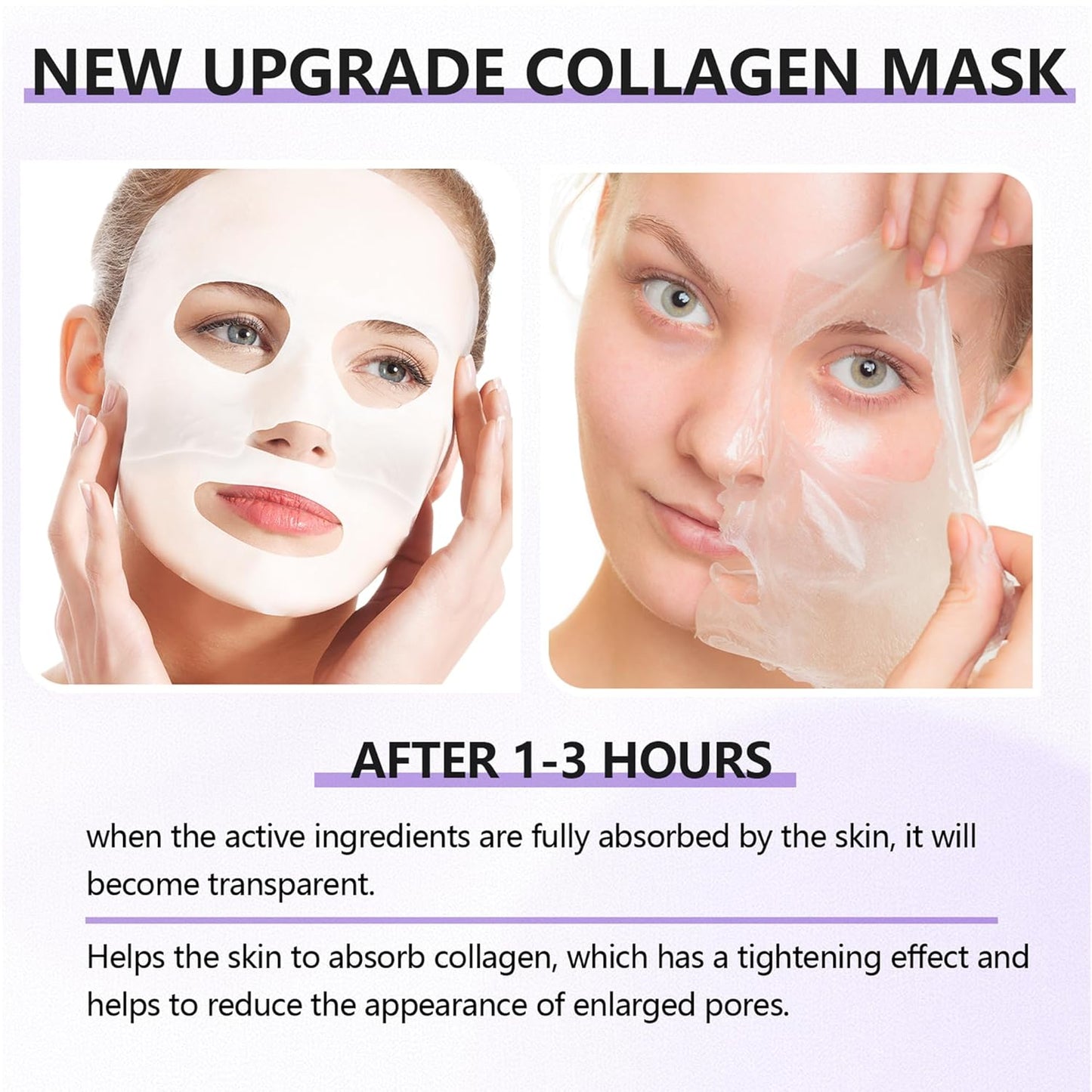 Deep Collagen Jelly Gel Face Mask,Bio-Collagen Facial Mask for Glass Glow Skin,Hydrating Hydrogel Sheet Overnight Mask, Low Molecular Weight Collagen for Lifting, Firming, and Moisturizing