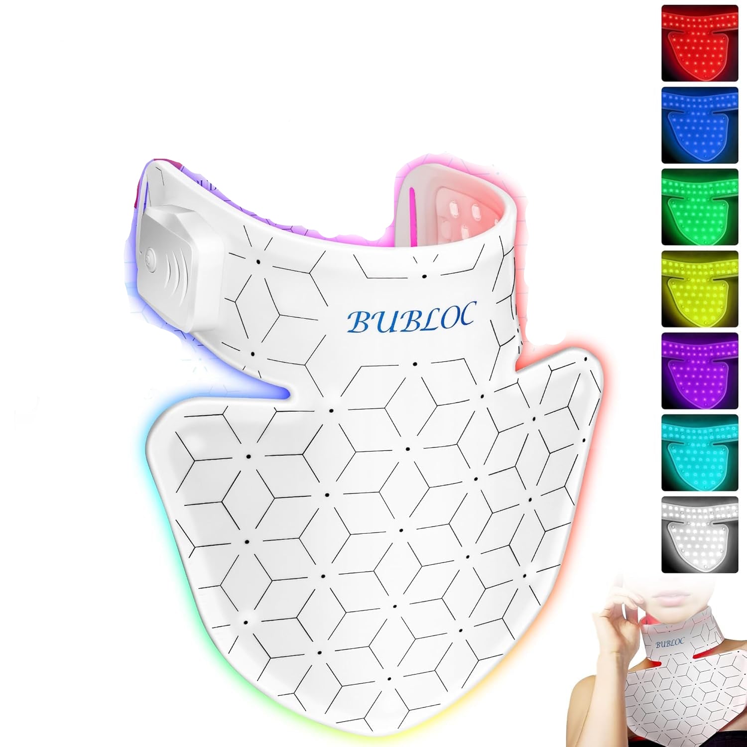 Red Light Therapy for Neck & Décolleté, 7 Colors Led Light Therapy for Face, Wireless, Portable and Rechargeable Skin Care Mask for Neck[Bneck]