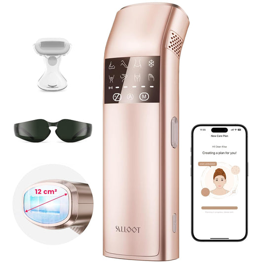 Triple-Pulse IPL Laser Hair Removal, 12Cm² Large Sapphire 37°F Ice-Cooling Contact Hair Removal Device for Women and Men, Painless, Permanent Professional Home Hair Removal, Smart AI, Trinity Iglow 10